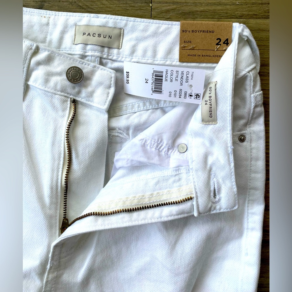 PACSUN Eco White Ripped 90s Boyfriend Jeans
